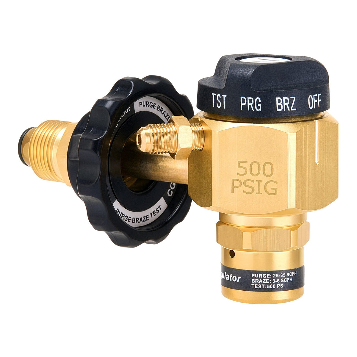 VEVOR Nitrogen Purging Regulator, Nitrogen Purge Control Valve with 500PSI Test Pressure, 4-Position Flow Control (TST/PRG/BRZ/OFF) for Brazing, Pipeline Purging, Leak Checking & Pressure Testing - DQCSDJQCGA58NY0PL001V0 - view 10