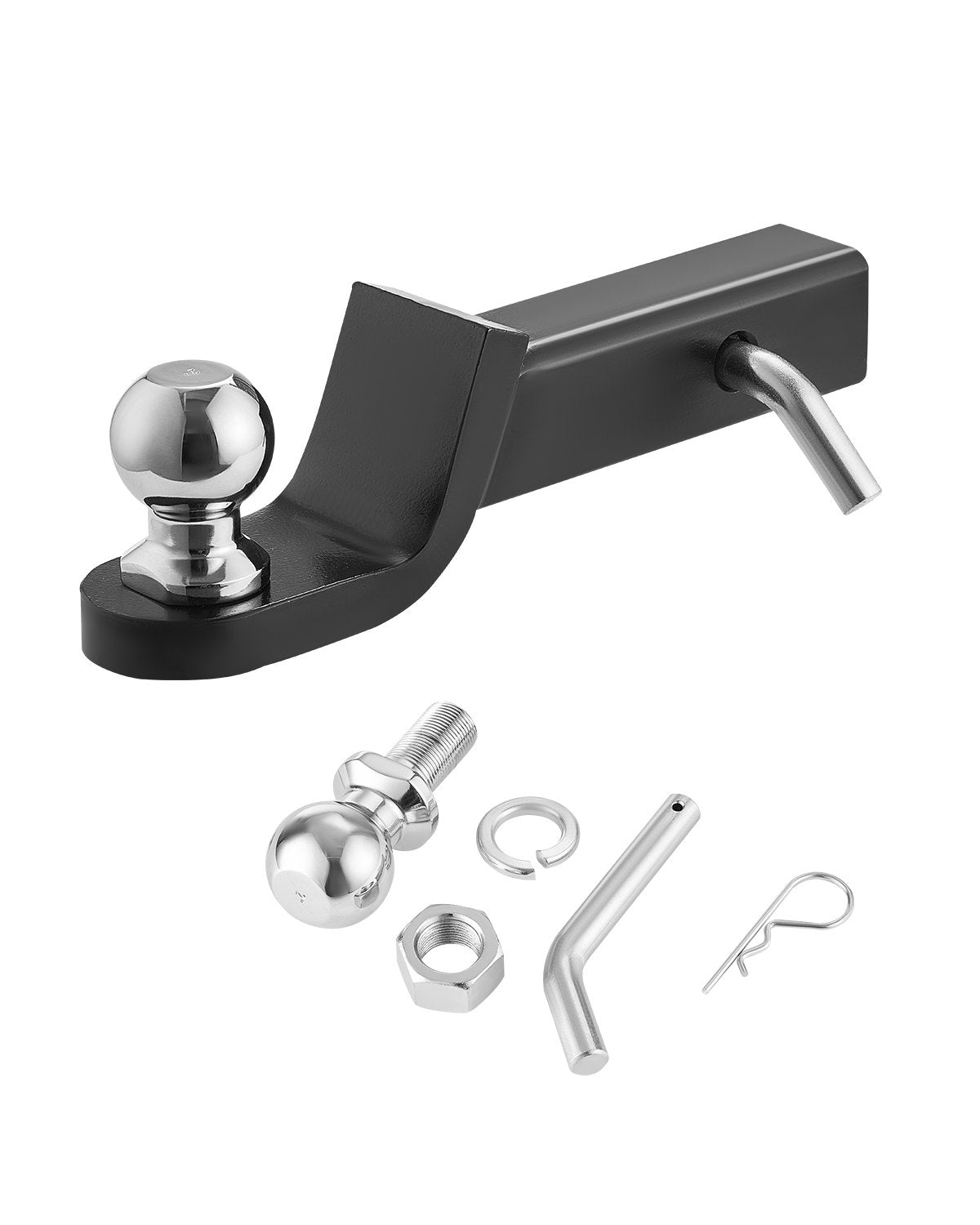 VEVOR Trailer Hitch, Fits 2 Inches Receiver, Trailer Hitch Ball Mount with 2 Inches Ball and Pin, 7500 lbs Capacity Ball Hitch, 2 Inches Drop, Tow Hitch for Heavy Duty Truck with Carbon Steel, Black - DQTQJTCB224IPXG5ZV0 - view 1