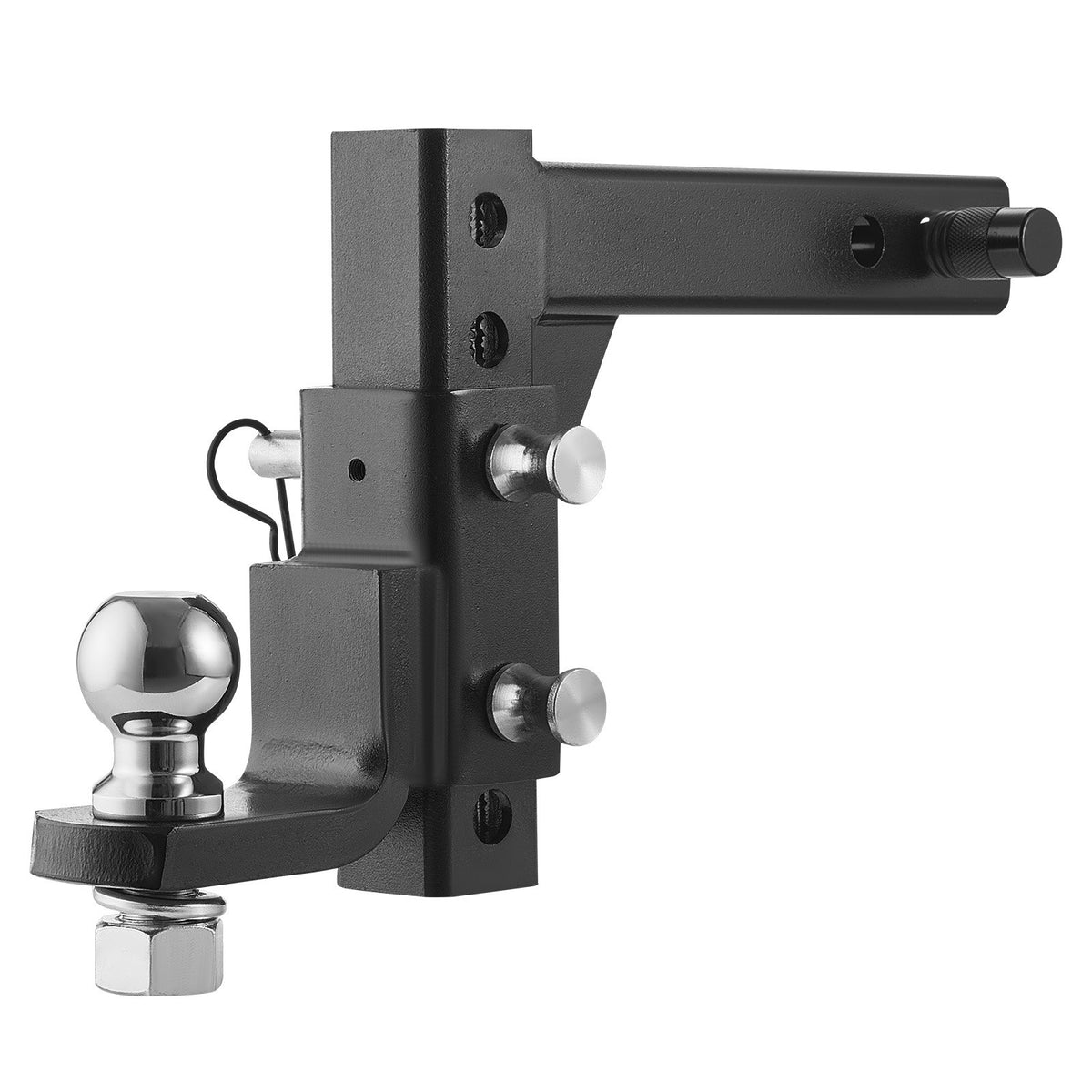 VEVOR Adjustable Trailer Hitch, Fit 2-Inch Receiver, Trailer Hitch Ball Mount with 2-Inch Ball & Pin, 7500 lbs Capacity Ball Hitch, 9-Inch Drop, Tow Hitch for Heavy Duty Truck with Carbon Steel, Black - DQTQJTCB22808SGXTV0 - view 10
