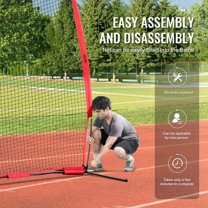 VEVOR Barricade Backstop Net, 12x9 ft Ball Sports Barrier Netting, Portable Practice Equipment with Carry Bag