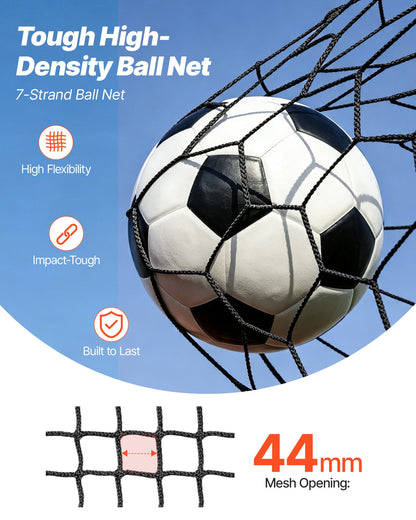 VEVOR Barricade Backstop Net, 20x10 ft Ball Sports Barrier Netting, Portable Practice Equipment with Carry Bag