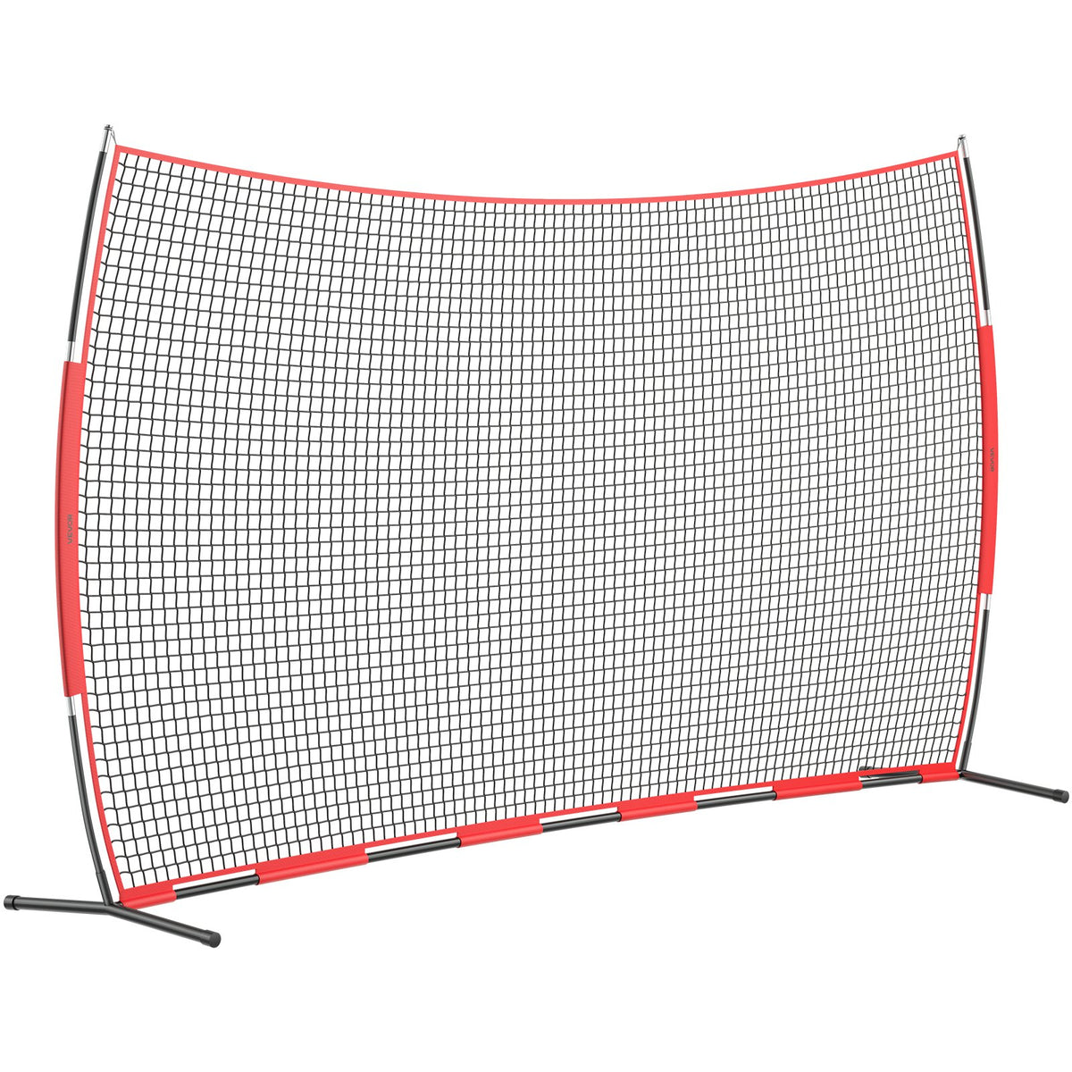 VEVOR Barricade Backstop Net, 20x10 ft Ball Sports Barrier Netting, Portable Practice Equipment with Carry Bag