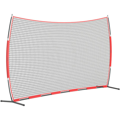 VEVOR Barricade Backstop Net, 20x10 ft Ball Sports Barrier Netting, Portable Practice Equipment with Carry Bag