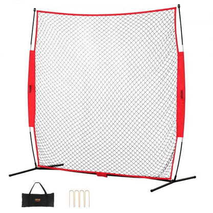VEVOR Barricade Backstop Net, 7x7 ft Ball Sports Barrier Netting, Portable Practice Equipment with Carry Bag, Protection Screen for Baseball Softball Lacrosse Soccer Hockey Training, for Backyard - DQW77YC00000P85CUV0 - view 2