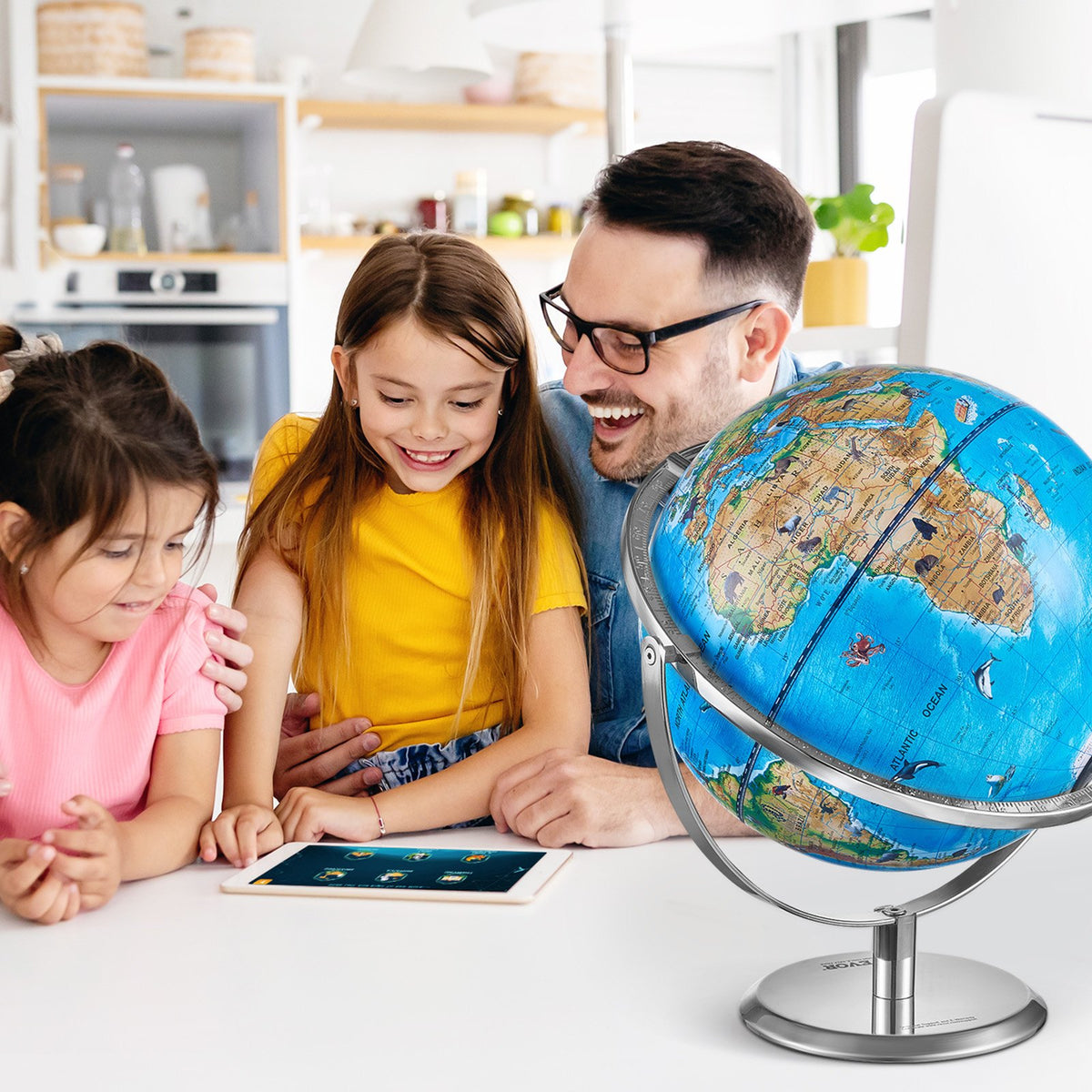 VEVOR Educational Globe for Kids, 10 in/254 mm, Interactive AR World Globe with AR Golden Globe APP LED Night Lighting 720° Rotation, STEM Toy Gifts for Kids Compatible with Android or iOS Devices - DQYHDLAPP10YFSL76V9 - view 9