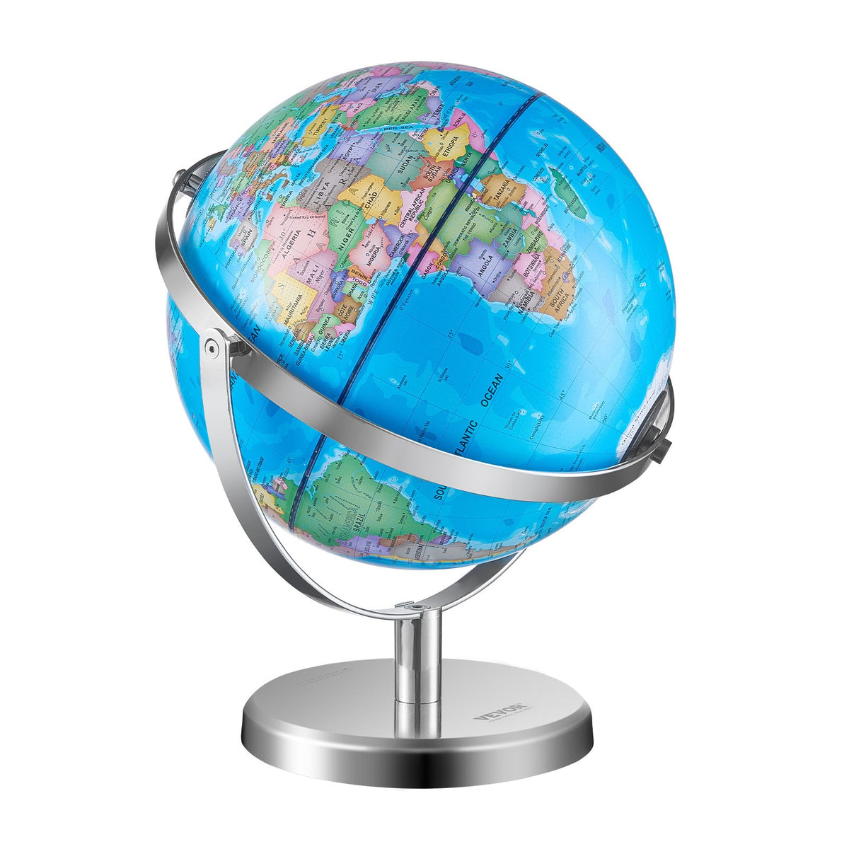 VEVOR Illuminated World Globe with Stand, 9 in/228.6 mm, Educational Earth Globe with Stable Heavy Metal Base and LED Constellation Night Light HD Printed Map, Spinning for Kids Classroom Learning - DQYJJLFGXZ9YG1I1PV9 - view 10