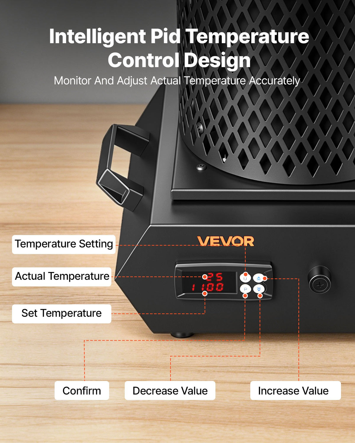 VEVOR Gold Melting Furnace, 1350W, 2102 ℉, PID Digital Electric Melting Furnace with 1 kg and 3 kg Ceramic Crucibles, Insulated Gloves, Crucible Tongs and Tray, for Gold, Silver, Aluminum, Copper - DRJLCGTCGGHST9KTU001V1 - view 4