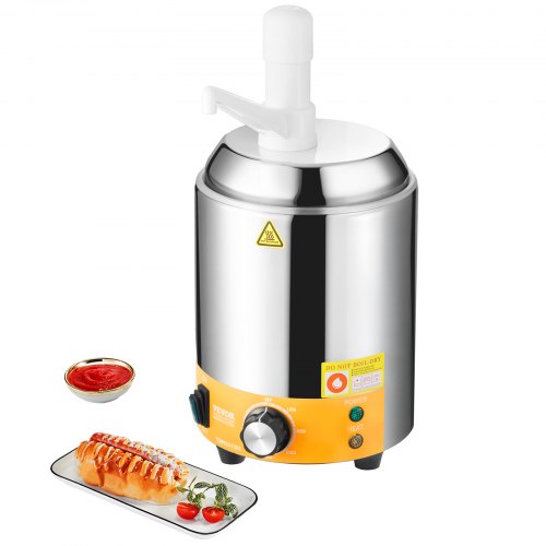 VEVOR Electric Cheese Dispenser with Pump, 2.4L Commercial Hot Fudge Warmer, Plastic Pump Dispenser, 86-230℉ Temp Adjustable Nacho Cheese Sauce Warmer, for Hot Fudge Cheese Caramel - DRNZBX650WYXX2M42001V1 - view 2
