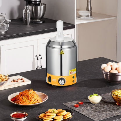 VEVOR Electric Cheese Dispenser with Pump, 2.4L Commercial Hot Fudge Warmer, Plastic Pump Dispenser, 86-230℉ Temp Adjustable Nacho Cheese Sauce Warmer, for Hot Fudge Cheese Caramel - DRNZBX650WYXX2M42001V1 - view 9