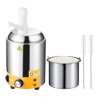 VEVOR Electric Cheese Dispenser with Pump, 2.4L Commercial Hot Fudge Warmer, Plastic Pump Dispenser, 86-230℉ Temp Adjustable Nacho Cheese Sauce Warmer, for Hot Fudge Cheese Caramel - DRNZBX650WYXX2M42001V1 - view 10