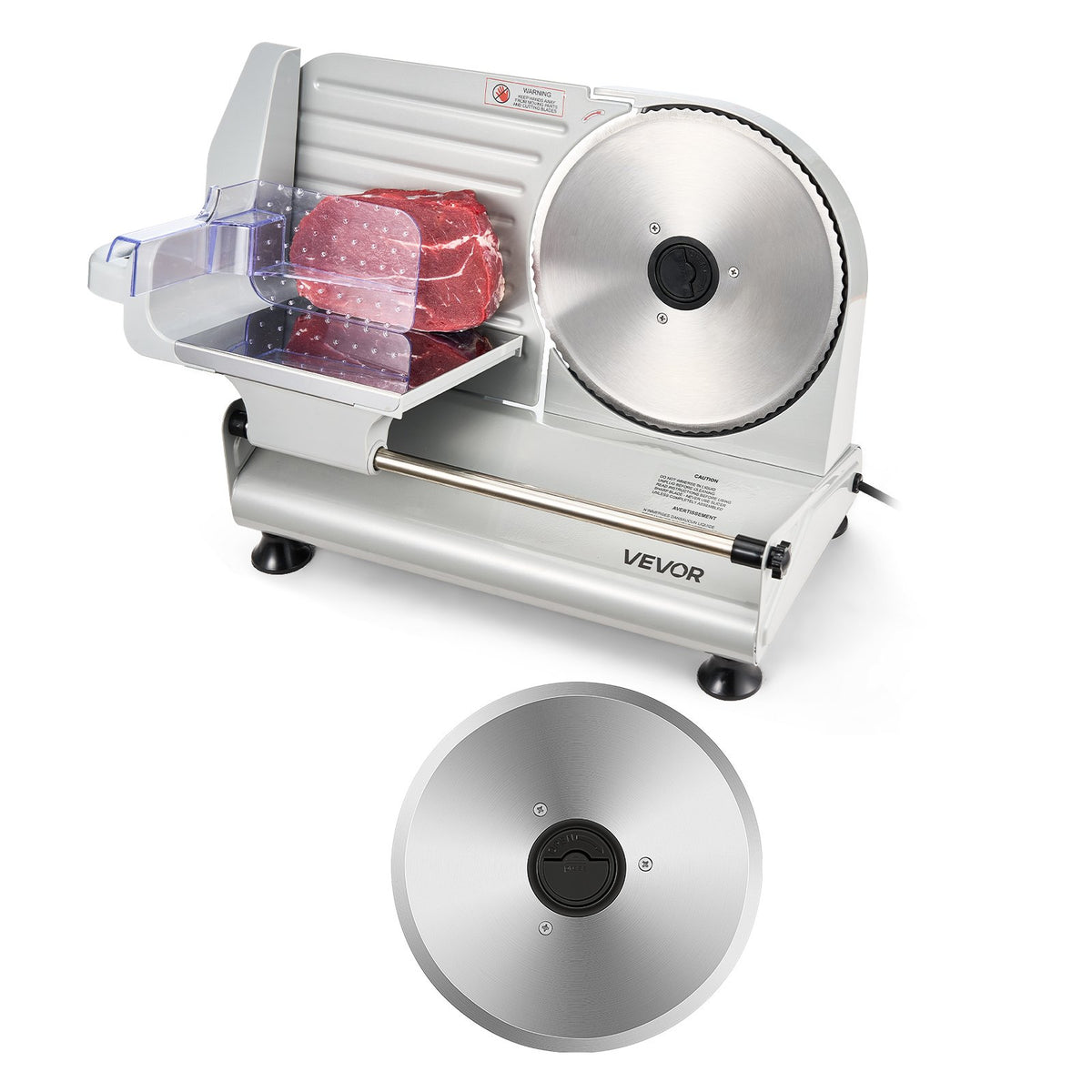 VEVOR Meat Slicer, 8.6" Electric Deli Slicer with 2 SUS420 Blades & 0-0.6" Adjustable Thickness, Dual Security Lock, 200W Home Food-Slicer for Frozen Meat, Ham, Baguett, Steak, ETL Approved - DRQPJJYK200W3AARS001V1 - view 1