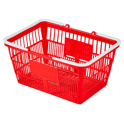 VEVOR Shopping Baskets, 4 PCS, 21L Stackable PE Plastic Grocery Baskets with Handles, Dense Mesh Structure, Holds up to 20 lbs, Portable for Grocery, Retail