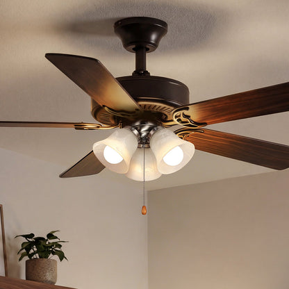 VEVOR Ceiling Fan Light Kit, Three-Light 3000K 750lm Fan Light Kit with Pull Chain, Replacement Fixture for Living Room, Bedroom, Dining Room, Home Decor, Cloud White Glass & Brushed Nickel Finish - DSDHDZDYLTK3VEB5O001V6 - view 9