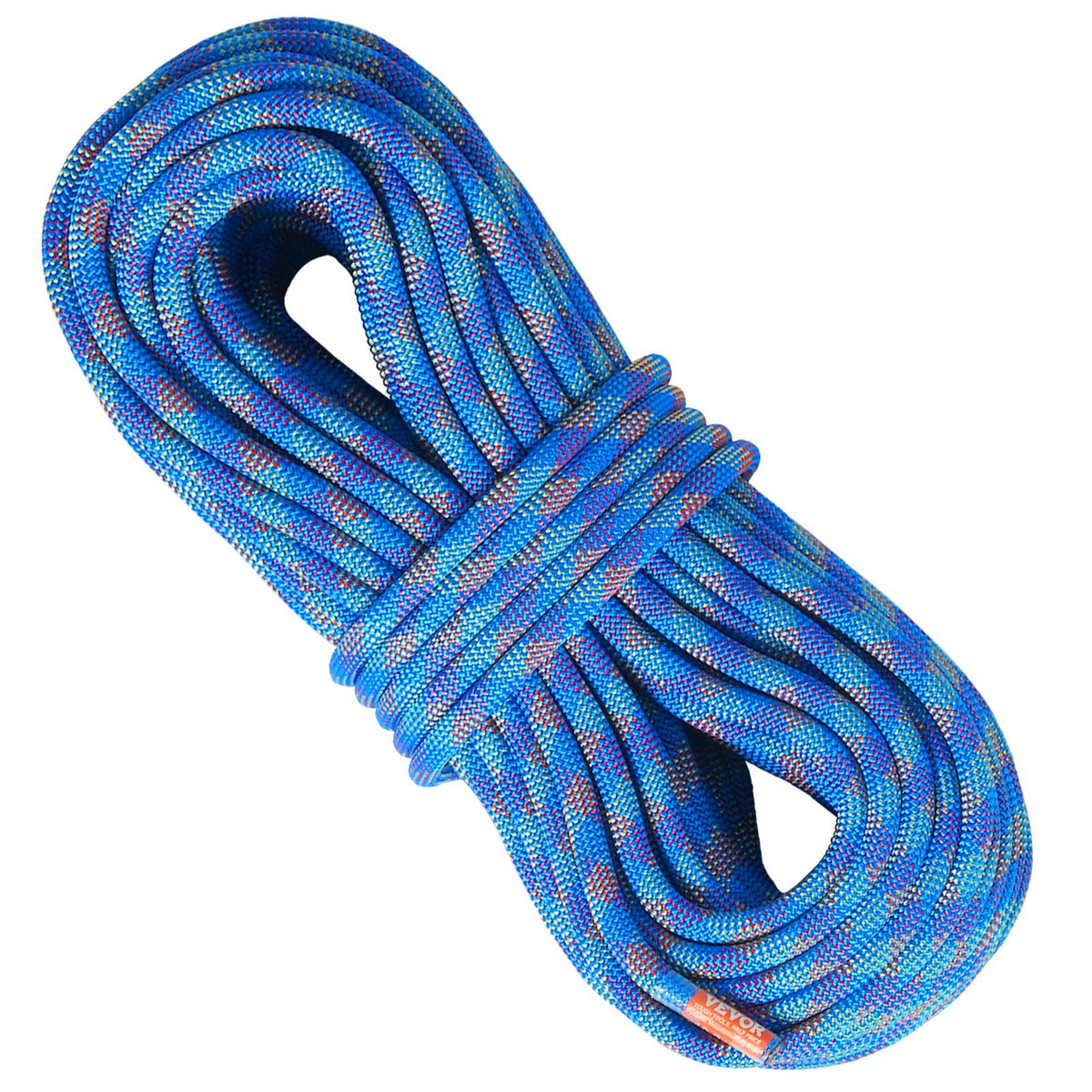 VEVOR 10.2mm Dynamic Climbing Rope, 40M(131ft) Outdoor Rock Climbing Rope 25KN Breaking Tension, Stretchable Fiber Rope with Steel Snap Hooks for Escape, Rappelling, Fire Rescue, Blue - DSDLS131YC103J6V8V0 - view 10