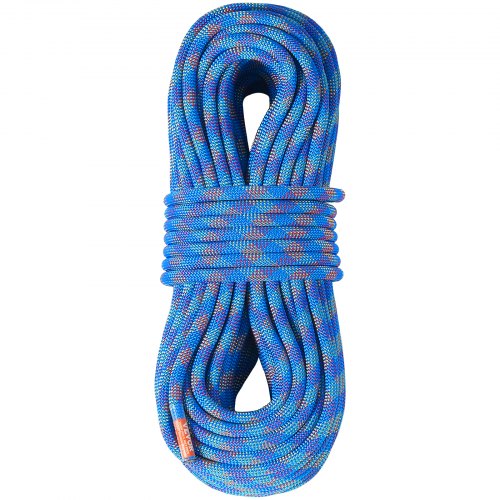 VEVOR 10.2mm Dynamic Climbing Rope, 50M(164ft) Outdoor Rock Climbing Rope 25KN Breaking Tension, Stretchable Fiber Rope with Steel Snap Hooks for Escape, Rappelling, Fire Rescue, Blue - DSDLS164YC107FCF4V0 - view 2