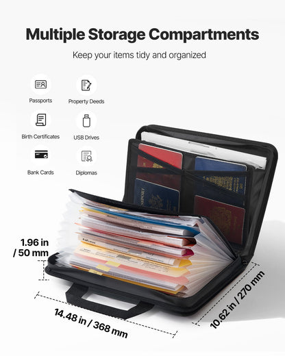 VEVOR Fireproof Document Bag, 1832 ℉ Heat Insulated Fireproof & Waterproof Bag, Portable Multi-Layer File Storage Security Organizer Home Office Travel Use, for Passports, Important Documents, Files - DSFHDCGKDCRQ2ZVK9001V0 - view 4