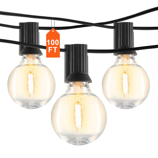 VEVOR LED Outdoor String Lights, 100FT, 2700K Dimmable Outside Patio Lights with 50 G40 Shatterproof Bulbs E12 Socket Base, Waterproof Hanging Lights for Porch Backyard Garden Balcony Party Decor - DSHWDC100FT5AFTLTV1 - view 1