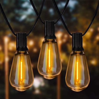 VEVOR LED Outdoor String Lights, 50FT, 2700K Dimmable Outside Patio Lights with 15 S14 Shatterproof Bulbs E12 Socket Base, Waterproof Hanging Lights for Porch Backyard Garden Balcony Deck Party Decor - DSHWDC50FT15MKS7IV1 - view 9