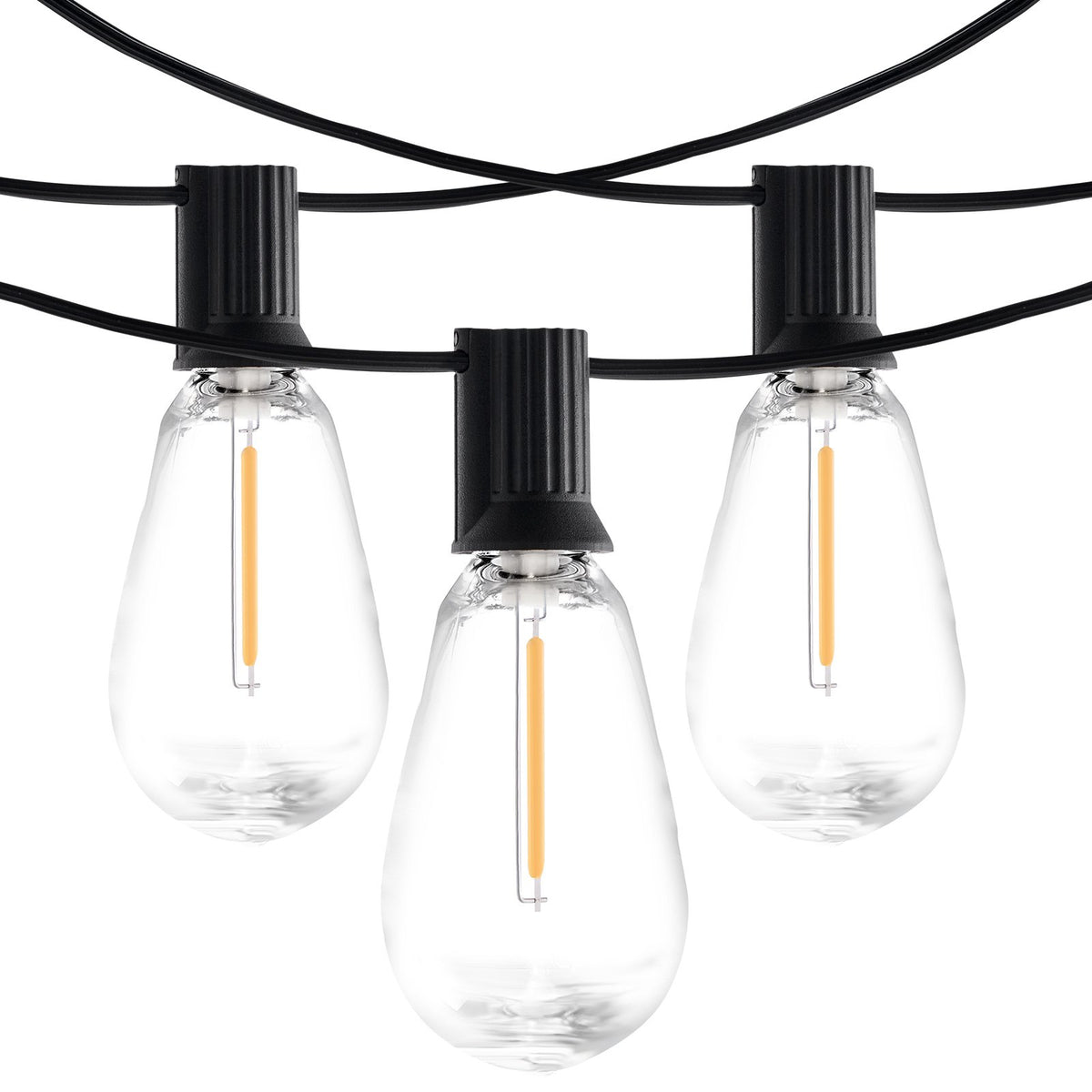VEVOR LED Outdoor String Lights, 50FT, 2700K Dimmable Outside Patio Lights with 15 S14 Shatterproof Bulbs E12 Socket Base, Waterproof Hanging Lights for Porch Backyard Garden Balcony Deck Party Decor - DSHWDC50FT15MKS7IV1 - view 10