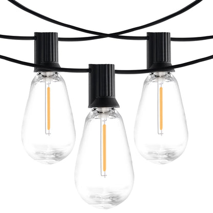 VEVOR LED Outdoor String Lights, 50FT, 2700K Dimmable Outside Patio Lights with 15 S14 Shatterproof Bulbs E12 Socket Base, Waterproof Hanging Lights for Porch Backyard Garden Balcony Deck Party Decor - DSHWDC50FT15MKS7IV1 - view 10