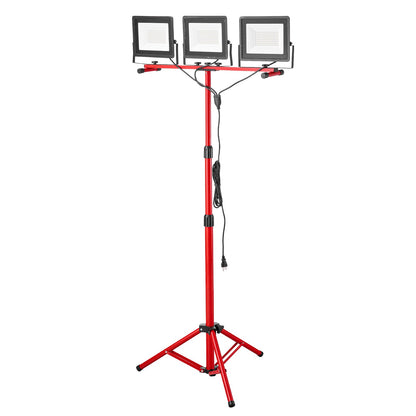 VEVOR LED Work Light with Stand, 15000 Lumens, Three-Head Portable Camping Light with Individual Switch, Tripod Stand, 10.83 ft Power Cord, for Indoor Outdoor Job Site Construction, IP65 Waterproof - DSJJZYD150006S8SJ001V1 - view 10
