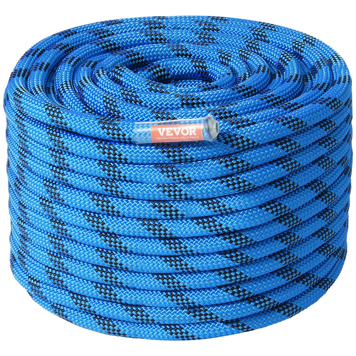 VEVOR 12.7mm Static Climbing Rope, 60.9M(200ft) Outdoor Rock Climbing Rope 30KN Breaking Tension, Fiber Rope for Escape, Rappelling, Fire Rescue, Blue - DSJLSLSXWS20TCLGSV0 - view 1