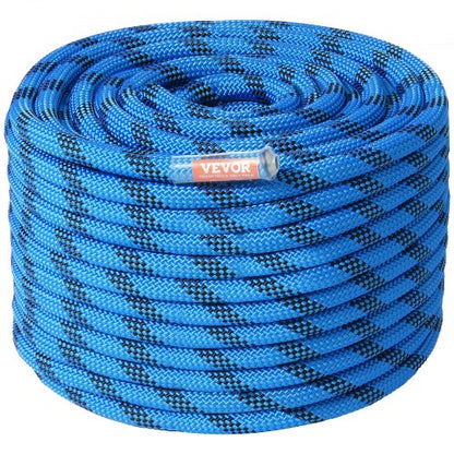 VEVOR 12.7mm Static Climbing Rope, 60.9M(200ft) Outdoor Rock Climbing Rope 30KN Breaking Tension, Fiber Rope for Escape, Rappelling, Fire Rescue, Blue - DSJLSLSXWS20TCLGSV0 - view 2