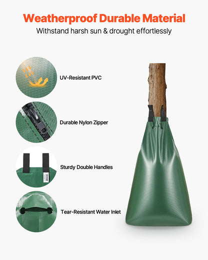 VEVOR Tree Watering Bag, 3 Packs 20 Gallons Watering Bags for New Trees, 5-9 Hours Slow Release Refillable Tree Drip Irrigation Bags with Zipper, Durable Tree Watering System for Deep Root Targeting - DSJSD20GAL3JHNCKJV0 - view 4
