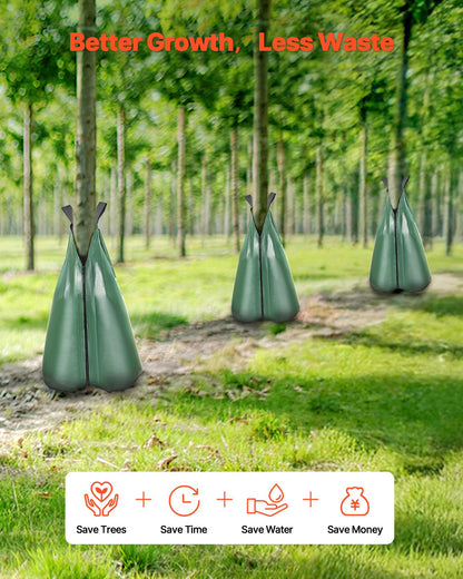 VEVOR Tree Watering Bag, 3 Packs 20 Gallons Watering Bags for New Trees, 5-9 Hours Slow Release Refillable Tree Drip Irrigation Bags with Zipper, Durable Tree Watering System for Deep Root Targeting - DSJSD20GAL3JHNCKJV0 - view 6