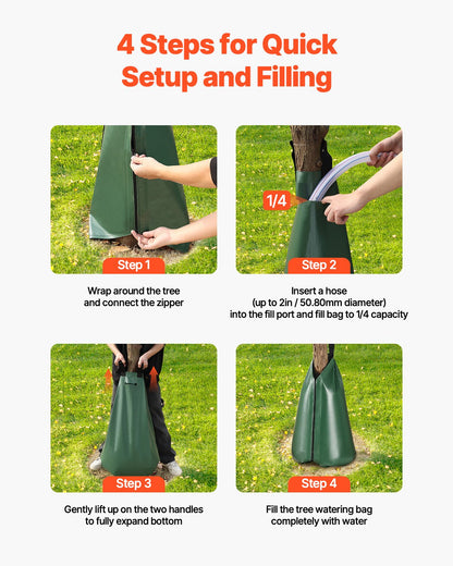 VEVOR Tree Watering Bag, 3 Packs 20 Gallons Watering Bags for New Trees, 5-9 Hours Slow Release Refillable Tree Drip Irrigation Bags with Zipper, Durable Tree Watering System for Deep Root Targeting - DSJSD20GAL3JHNCKJV0 - view 7