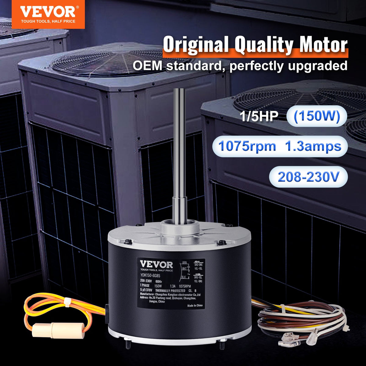 VEVOR Condenser Fan Motor - Select Your Configuration - DSLNQDJ15HP10J7VVV7 - view 2