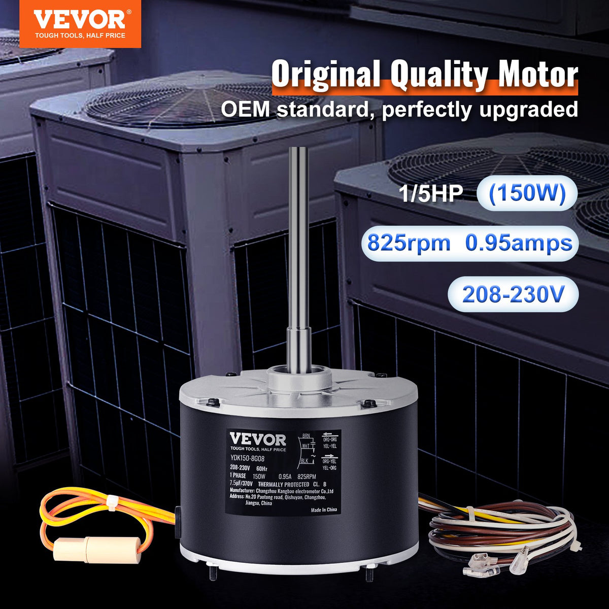 VEVOR Condenser Fan Motor - Select Your Configuration - DSLNQDJ15HP82YM93V7 - view 2