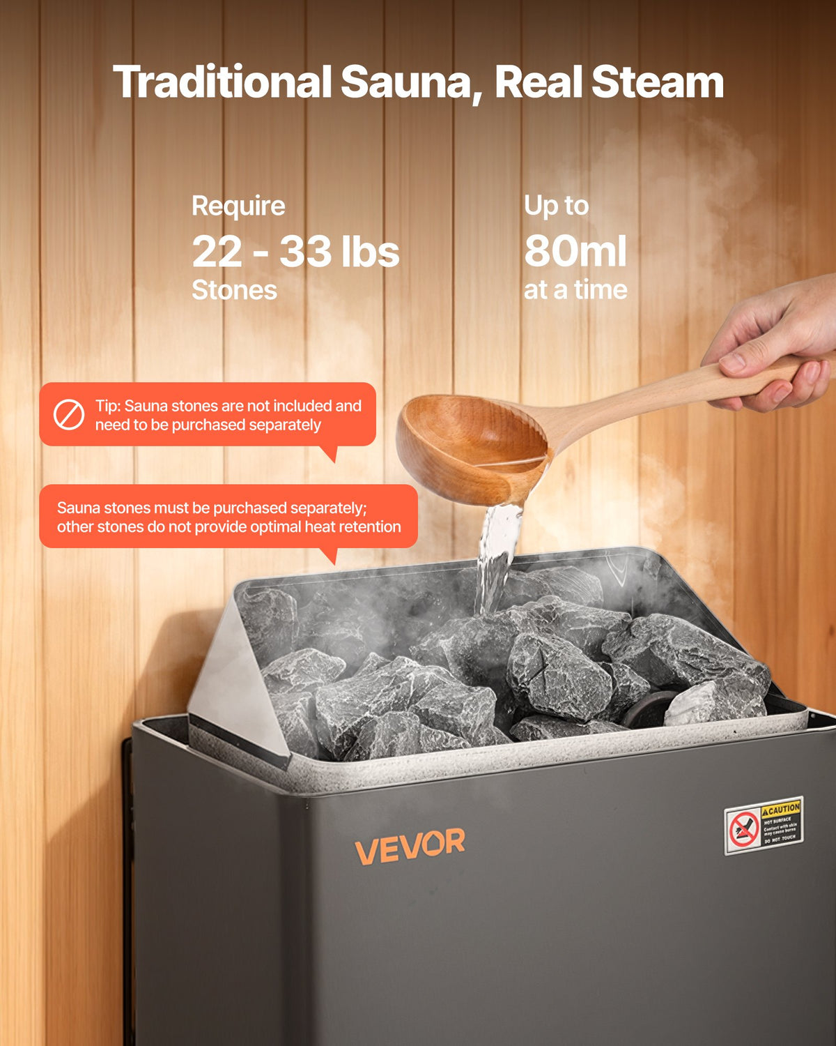 VEVOR Sauna Heater, 2KW AC 120V Electric Sauna Stove, Dry Steam Bath Saunas Stove with Pre-Drilled Bracket, Fit 52.9 to 88.2 CU.FT Saunas Rooms, Steam Bath Stoves for Home, Commercial, Leisure Venues - DSSNL2KWNKLX27E6N001V1 - view 7