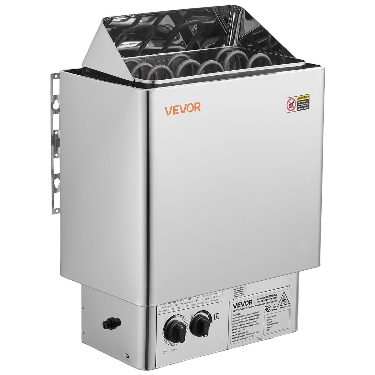 VEVOR Sauna Heater, 4.5KW 240V Electric Sauna Stove, Dry Steam Bath Saunas Stove with Pre-Drilled Bracket, Fit 105 to 210 CU.FT Saunas Rooms, Steam Bath Stoves for Home, Commercial, Leisure Venues - DSSNL45KWNKBQGX0G001V4 - view 1