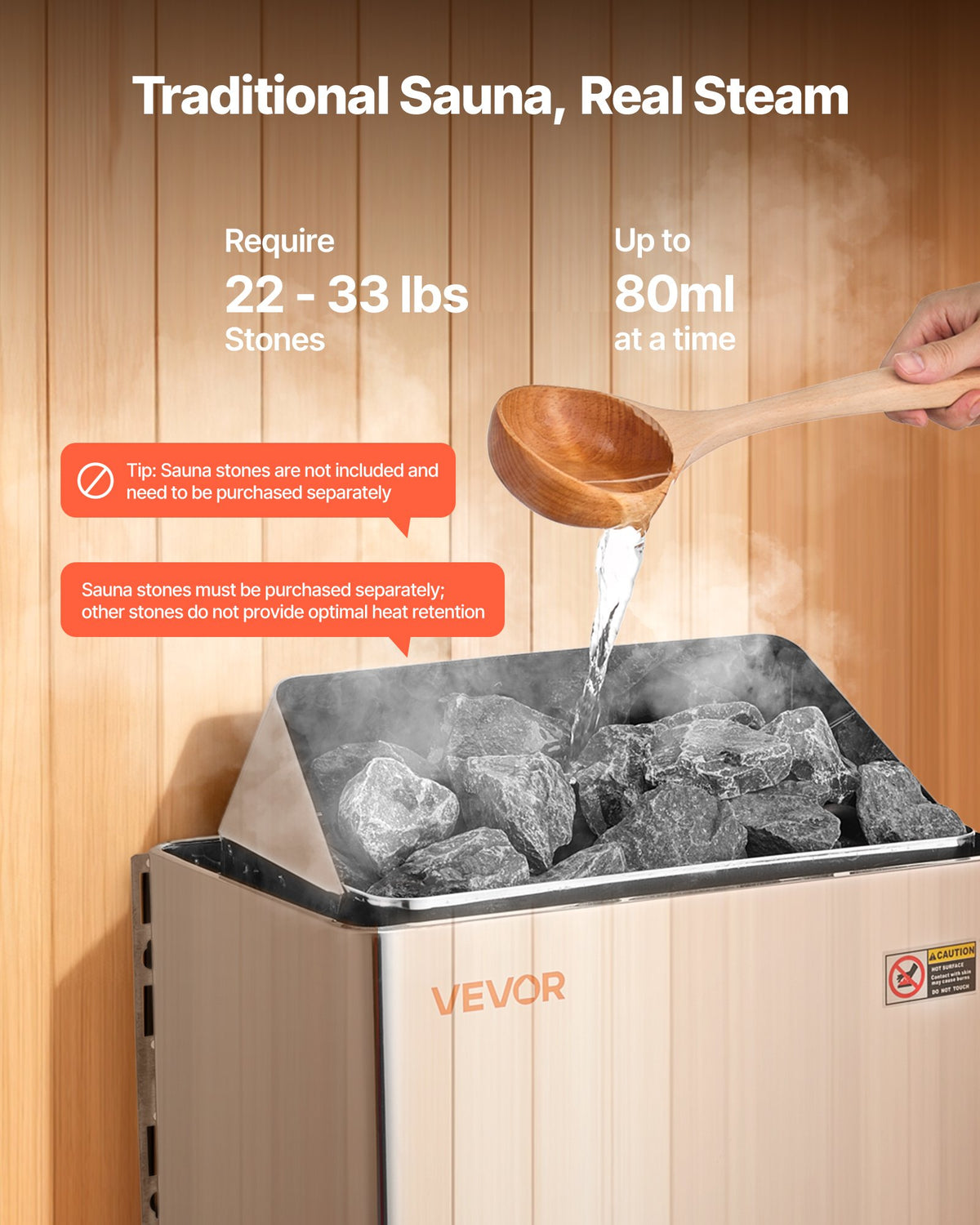 VEVOR Sauna Heater, 4.5KW 240V Electric Sauna Stove, Dry Steam Bath Saunas Stove with Pre-Drilled Bracket, Fit 105 to 210 CU.FT Saunas Rooms, Steam Bath Stoves for Home, Commercial, Leisure Venues - DSSNL45KWNKBQGX0G001V4 - view 7