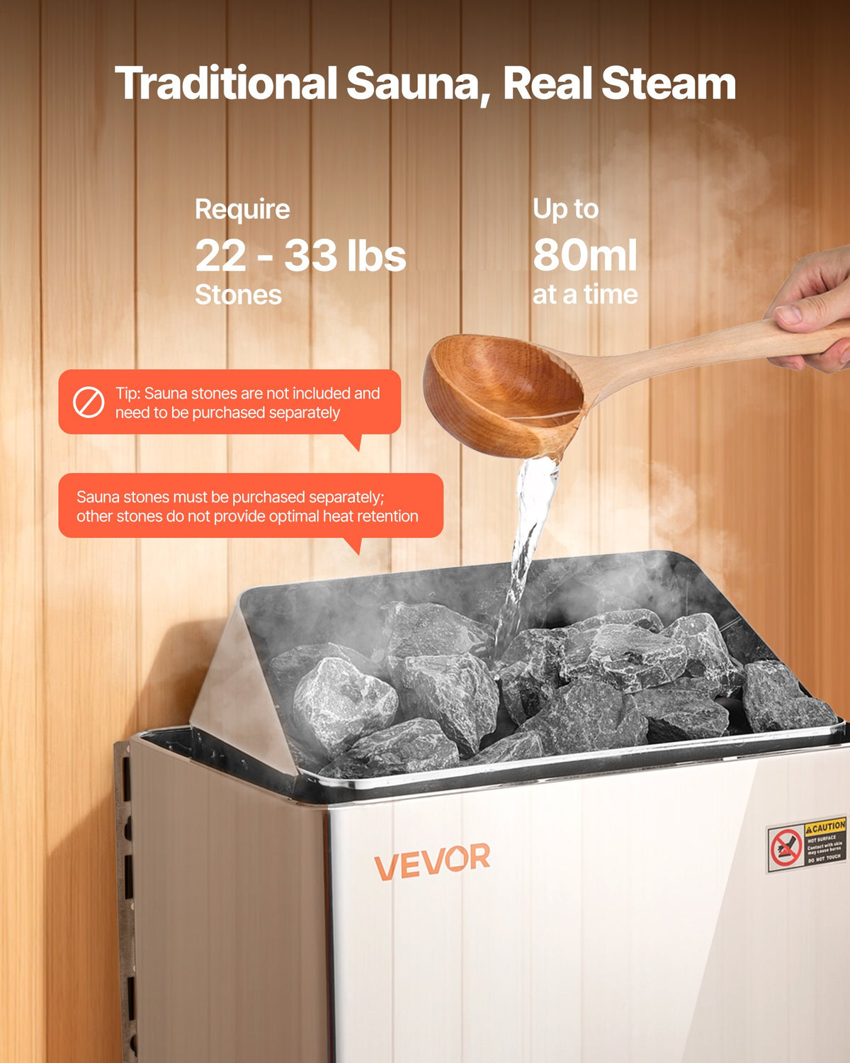 VEVOR Sauna Heater, 9KW 240V Electric Sauna Stove, Dry Steam Bath Saunas Stove with Pre-Drilled Bracket, Fit 317.8 to 459 CU.FT Saunas Rooms, Steam Bath Stoves for Home, Commercial, Leisure Venues - DSSNL9KWWKBX94U58001V4 - view 7