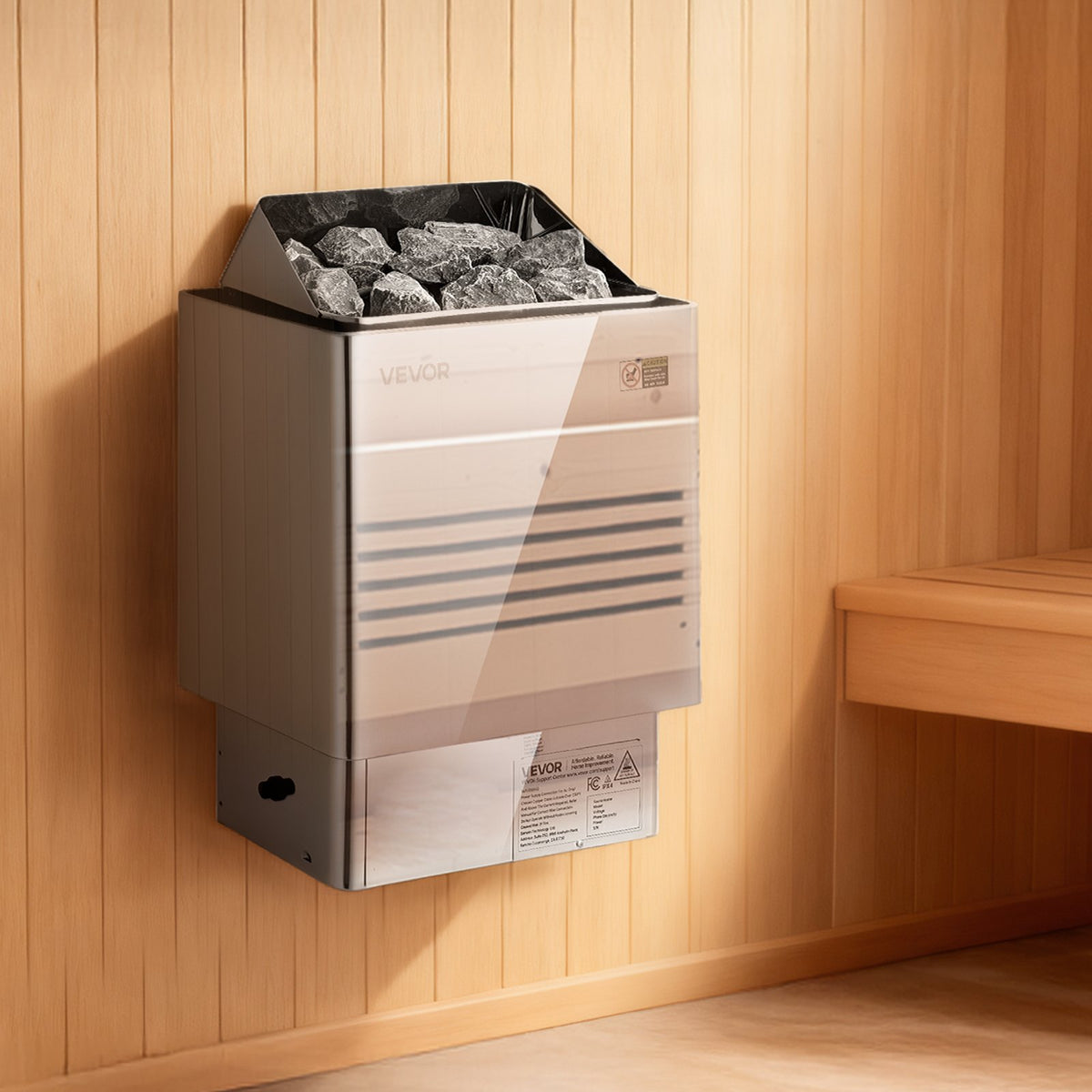 VEVOR Sauna Heater, 9KW 240V Electric Sauna Stove, Dry Steam Bath Saunas Stove with Pre-Drilled Bracket, Fit 317.8 to 459 CU.FT Saunas Rooms, Steam Bath Stoves for Home, Commercial, Leisure Venues - DSSNL9KWWKBX94U58001V4 - view 9