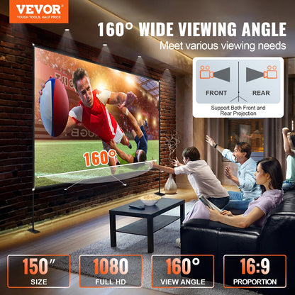 VEVOR Projection Screen with Stand - Select Your Configuration - DSTPMYC150IOC3LUQV0 - view 2