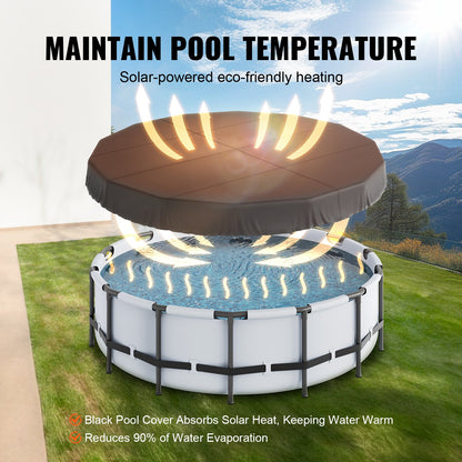 VEVOR 15 Ft Round Pool Cover, Solar Covers for Above Ground Pools, Safety Pool Cover with Drawstring Design, 420D Oxford Fabric Winter Pool Cover, Waterproof and Dustproof, Black - DSYCAQYCG15F61TWJV0 - view 5