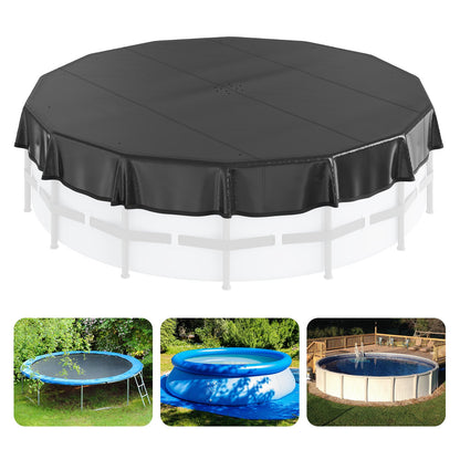VEVOR 15 Ft Round Pool Cover, Solar Covers for Above Ground Pools, Safety Pool Cover with Drawstring Design, PVC Winter Pool Cover, Waterproof and Dustproof, Black - DSYCAQYCG15FRWMGVV0 - view 1