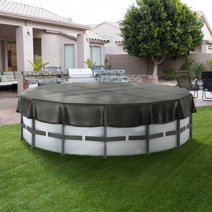 VEVOR 15 Ft Round Pool Cover, Solar Covers for Above Ground Pools, Safety Pool Cover with Drawstring Design, PVC Winter Pool Cover, Waterproof and Dustproof, Black - DSYCAQYCG15FRWMGVV0 - view 9