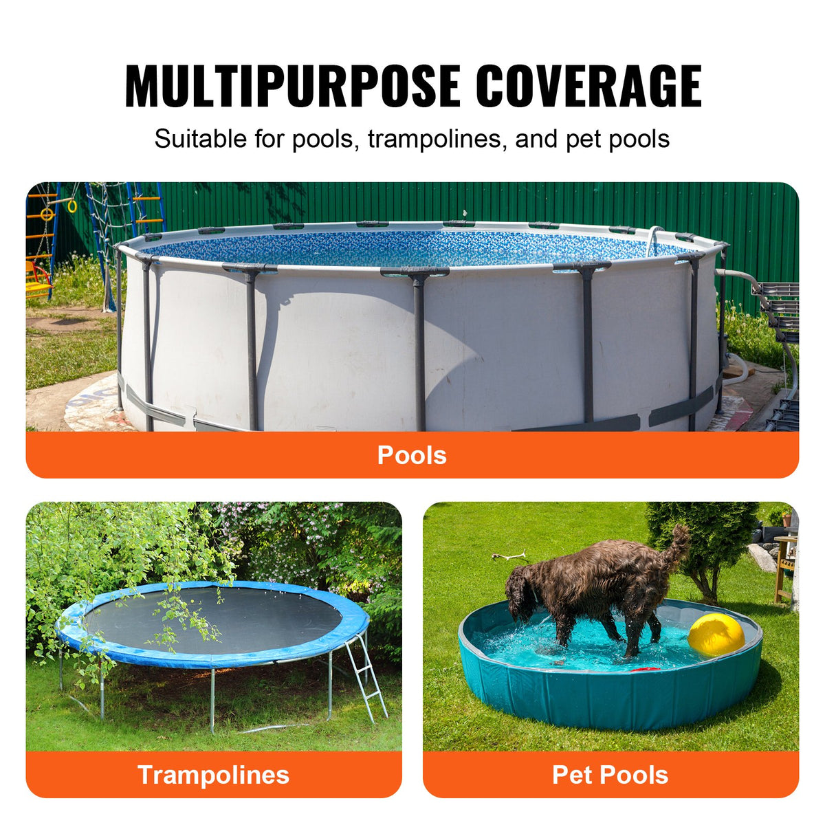 VEVOR 18 Ft Round Pool Cover, Solar Covers for Above Ground Pools, Safety Pool Cover with Drawstring Design, 420D Oxford Fabric Winter Pool Cover, Waterproof and Dustproof, Black - DSYCAQYCG18F6KPXNV0 - view 7