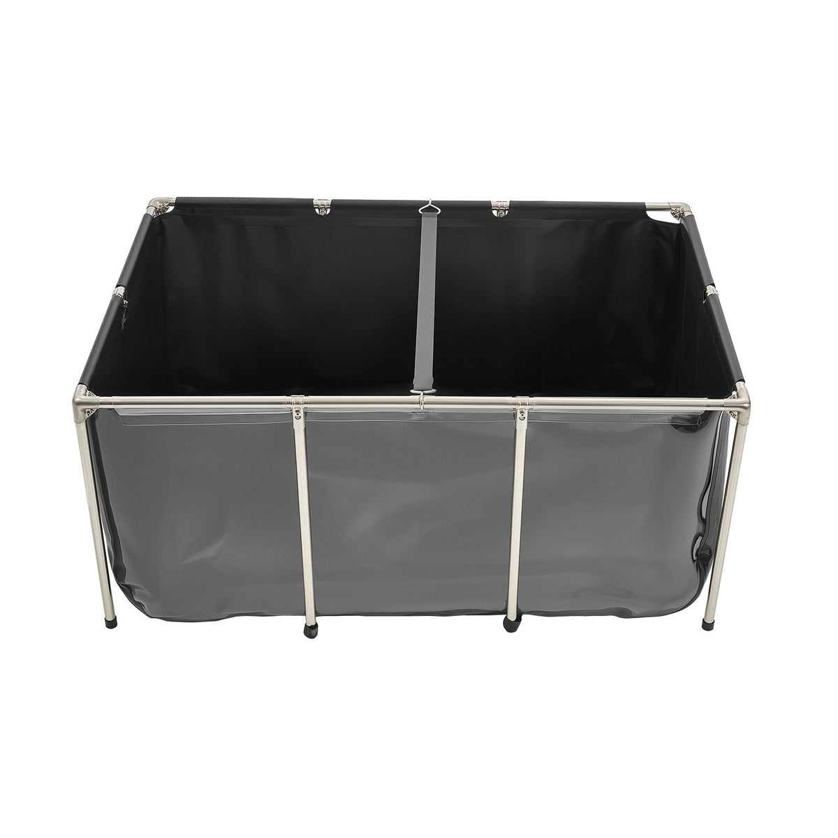 VEVOR Canvas Fish Pond, 270 Gal Above Ground Fish Pond, PVC Koi Tank with Clear Viewing Panel, Rectangular Goldfish Tank with Stainless Steel Frame & Drain Valve, for Breeding Koi, Irrigation(Black) - DSYCHSDTMC15JVPFH002V0 - view 10