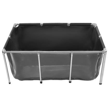 VEVOR Canvas Fish Pond 200 Gal Above Ground Fish Pond Black PVC Koi Tank, Rectangular Goldfish Tank with Clear Viewing Panel, Stainless Steel Frame and Drain Valve, for Breeding Koi and Irrigation - DSYCHSL59W326DGHX001V0 - view 10