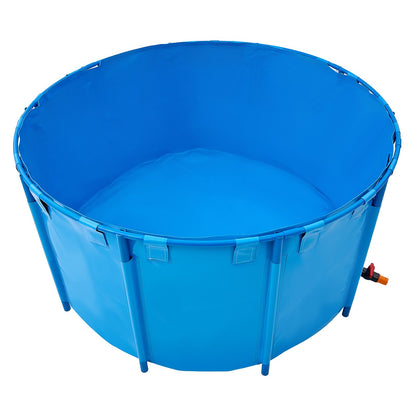 VEVOR Canvas Fish Pond, 818 Gal Capacity Above Ground Fish Pond, Foldable PVC Koi Tank, Round Goldfish Tank with Stable Frame and Drain Valve, for Aquaculture, Koi Breeding, and Irrigation (Blue) - DSYCLS2MZJ1MU7YAG001V0 - view 10