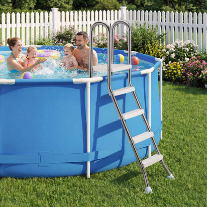 VEVOR Above Ground Pool Ladder, Stainless Steel A-Frame Swimming Pool Stairs for 49.2 in High Wall, 330 lbs Capacity Heavy Duty Entry/Exit Steps with Secure Non-Slip 4 Steps and Platform, Silver - DSYCTBXGKAXB572TB001V0 - view 9