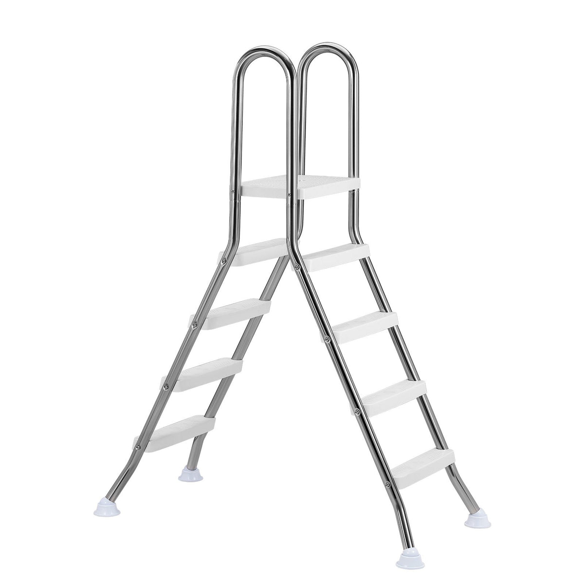 VEVOR Above Ground Pool Ladder, Stainless Steel A-Frame Swimming Pool Stairs for 49.2 in High Wall, 330 lbs Capacity Heavy Duty Entry/Exit Steps with Secure Non-Slip 4 Steps and Platform, Silver - DSYCTBXGKAXB572TB001V0 - view 10