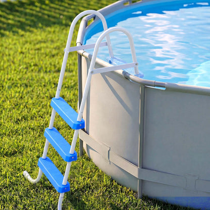 VEVOR Above Ground Pool Ladder, 3-Step Steel A-Frame Swimming Pool Stairs for 36 in High Wall, 300 lbs Capacity Entry/Exit Steps with Secure Non-Slip Sturdy Wide Step, Easy Setup, White & Blue - DSYCTTGKAXBSVQR02001V0 - view 9