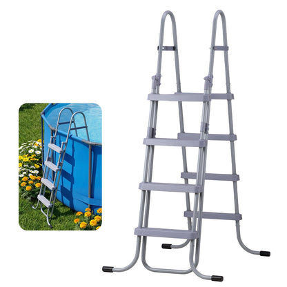VEVOR Above Ground Pool Ladder, 4-Step Steel A-Frame Swimming Pool Stairs for 52 in High Wall, 300 lbs Capacity Entry/Exit Steps with Secure Non-Slip Sturdy Wide Step, Easy Setup Outdoor, Gray - DSYCTTGKAXHSF1RO7001V0 - view 1