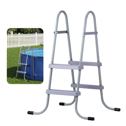 VEVOR Above Ground Pool Ladder, 2-Step Steel A-Frame Swimming Pool Stairs for 33 in High Wall, 300 lbs Capacity Entry/Exit Steps with Secure Non-Slip Sturdy Wide Step, Easy Setup Outdoor, Gray - DSYCTTGKAXHSFCQJR001V0 - view 1